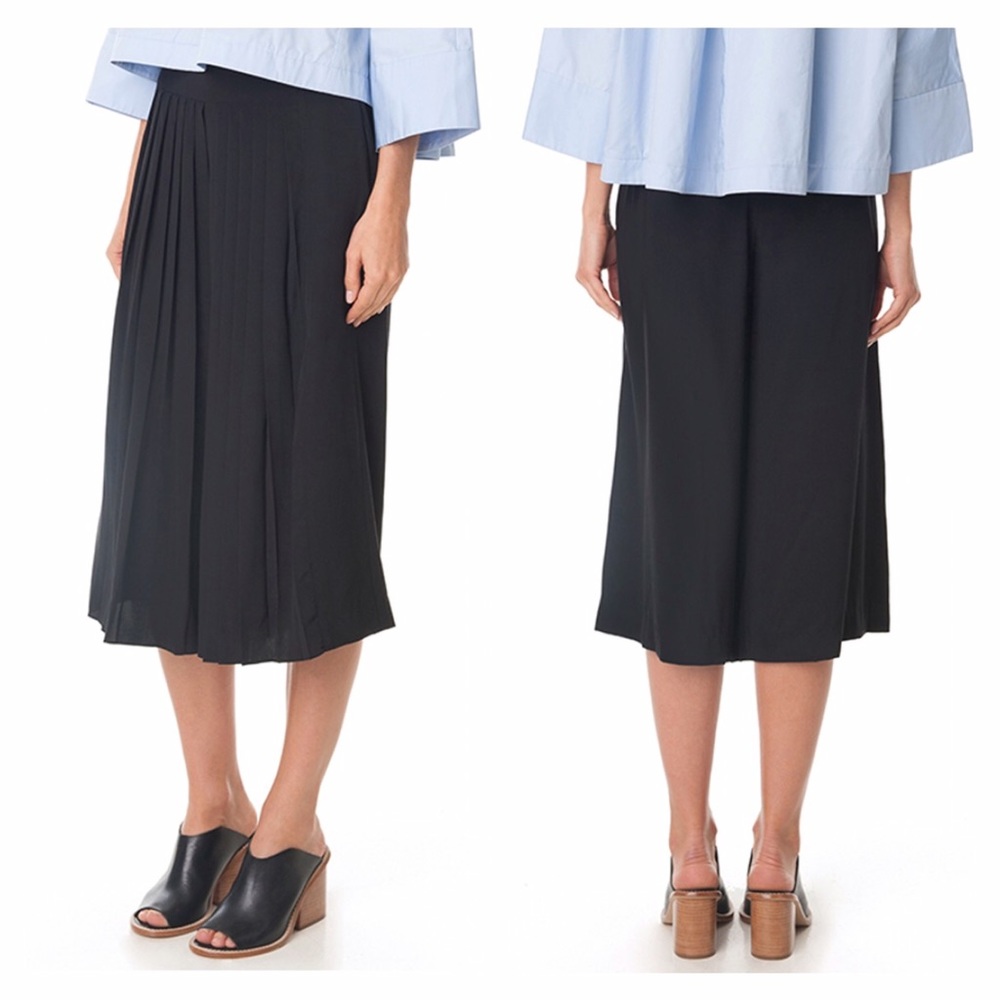Tibi Silk Pleated Culottes Skort